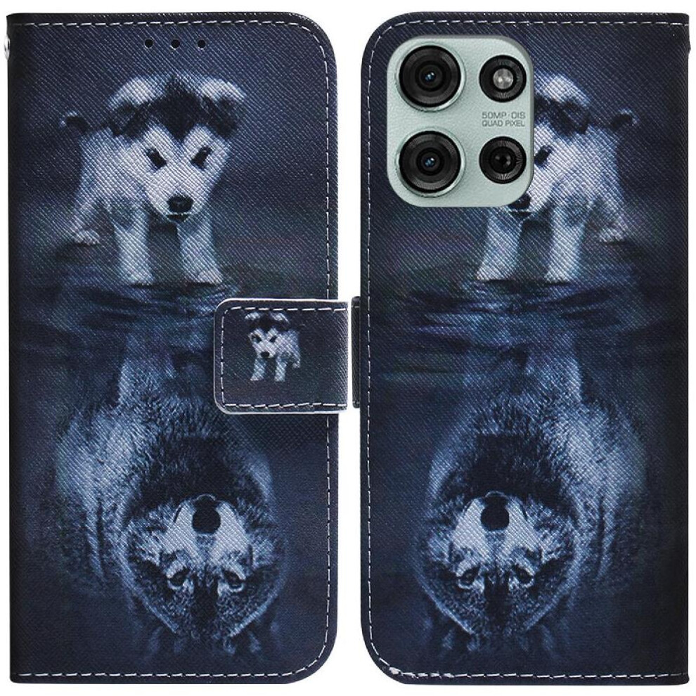 (C7 ) Flip Case For Motorola Moto G75 Painted Wallet Magnetic Closure Card Slots Pu Leather 764563417971