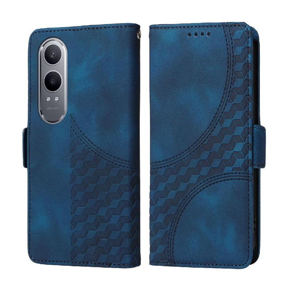 (Blue) Case For Oneplus Nord Ce4 Lite Protective Cover Leather Quilted Pattern Card Slot Holders Blue 764563418497