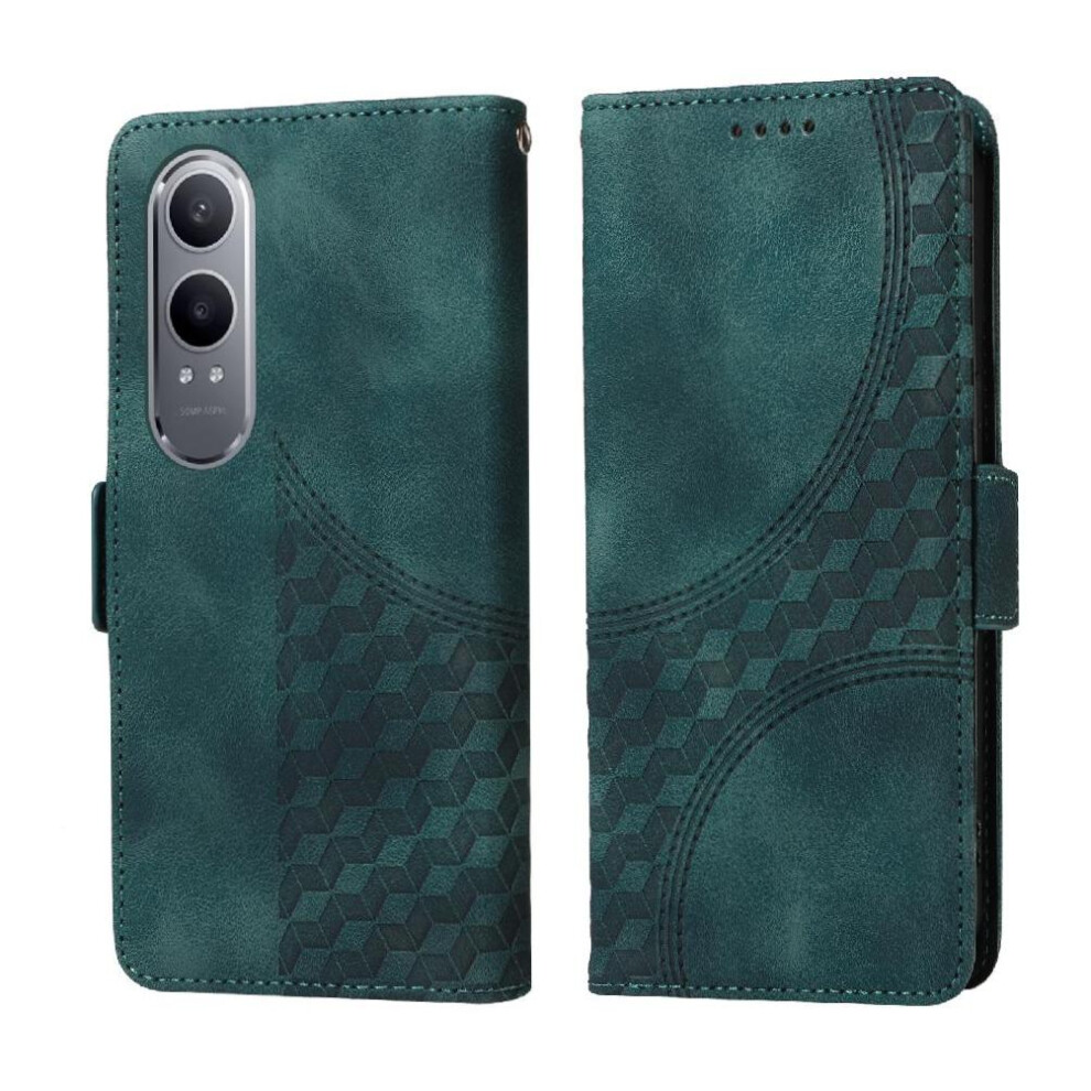 (Green) Case For Oneplus Nord Ce4 Lite Protective Cover Leather Quilted Pattern Card Slot Holders Green 764563418480