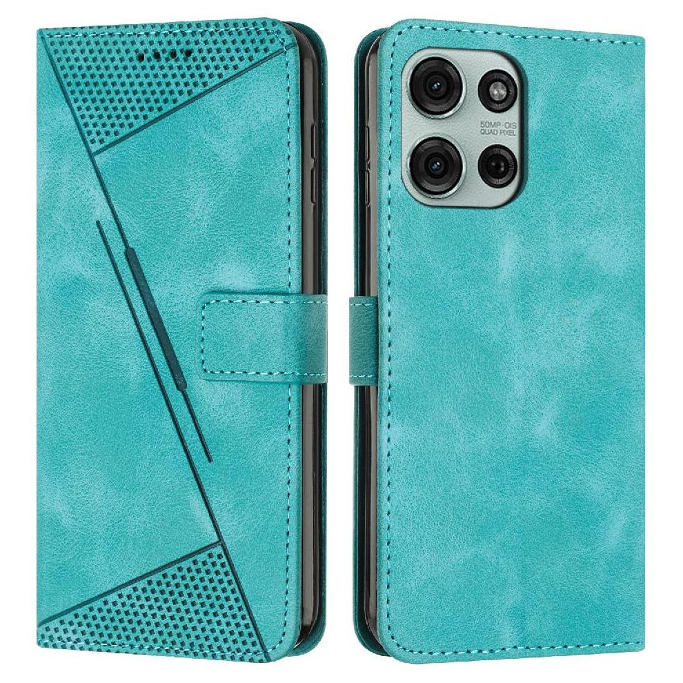 (Green) Flip Case For Motorola Moto G75 Card Insertion Wallet Pu Leather Kickstand Green 764563419999