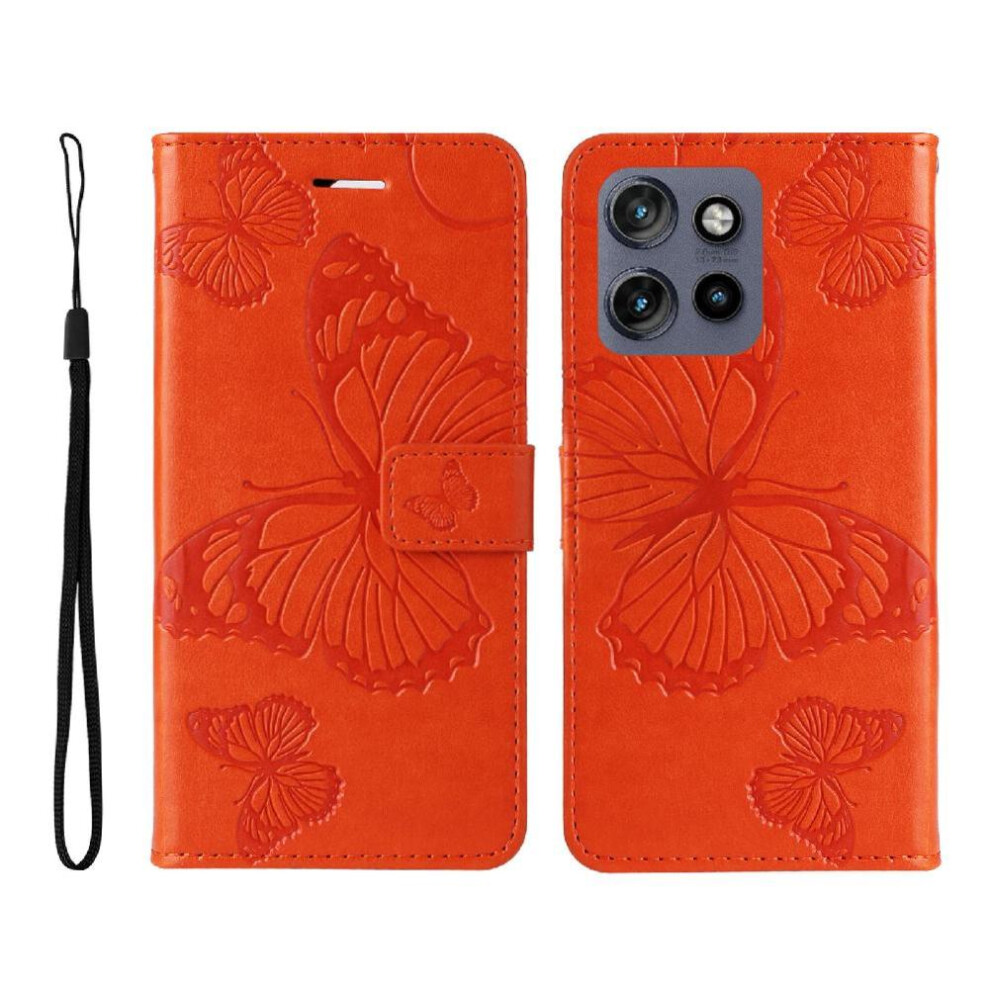 (Orange) Case For Motorola Edge 50 Neo With Card Slot Stand Flip Kickstand Pu Leather Shockproof Cover Magnetic Cover Orange 764563420117