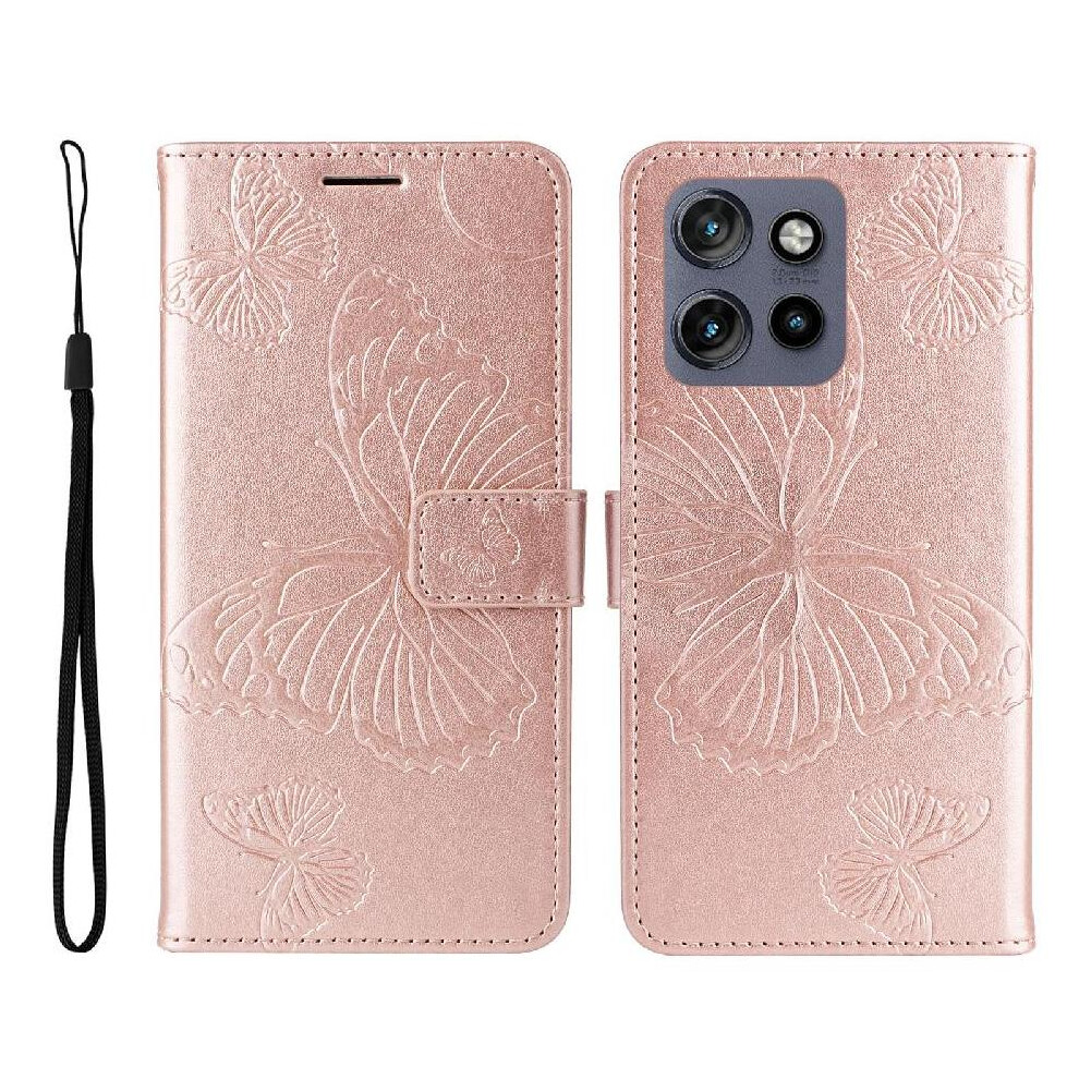 (Pink) Case For Motorola Edge 50 Neo With Card Slot Stand Flip Kickstand Pu Leather Shockproof Cover Magnetic Cover Pink 764563420131