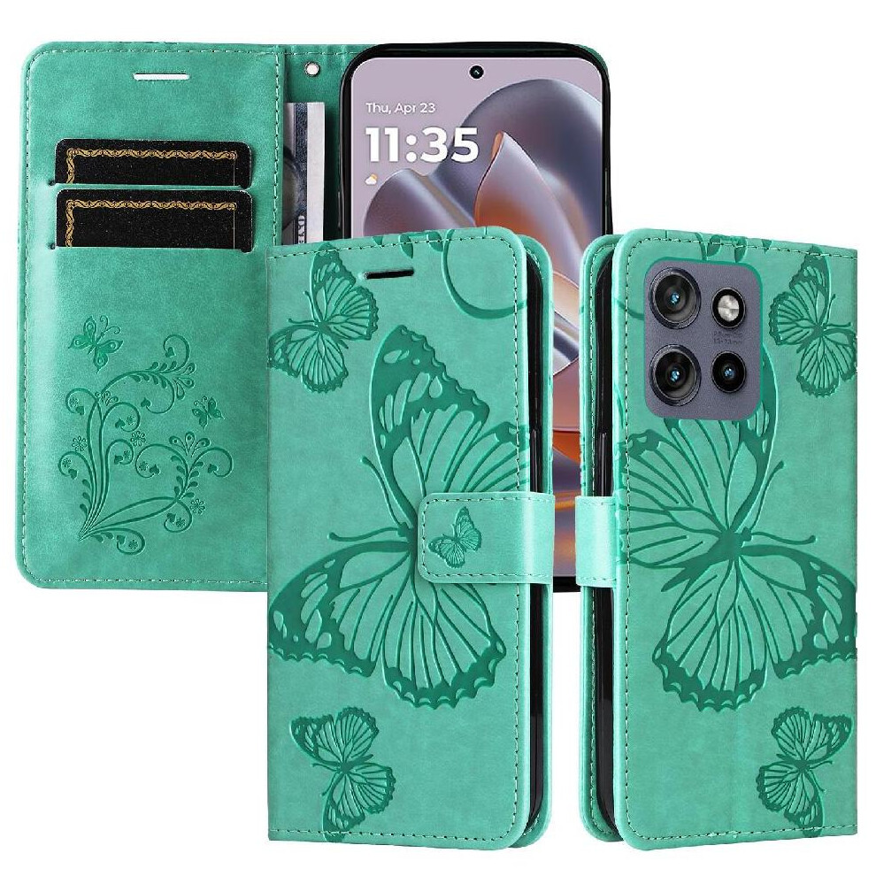 (Green) Case For Motorola Edge 50 Neo With Card Slot Stand Flip Kickstand Pu Leather Shockproof Cover Magnetic Cover Green 764563420087