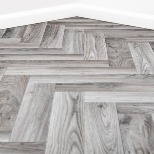 (Caprio Tile, 1m x 4m Width) Parquet Style Vinyl Lino Flooring Roll 2m & 4m Width