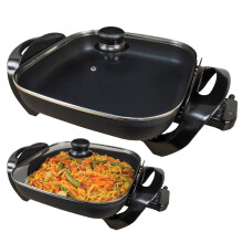 Quest 35800 Pro Multi-Function Electric Cooker with 30x30cm Non-Stick Pan, Glass Lid & 240C Temperature Control