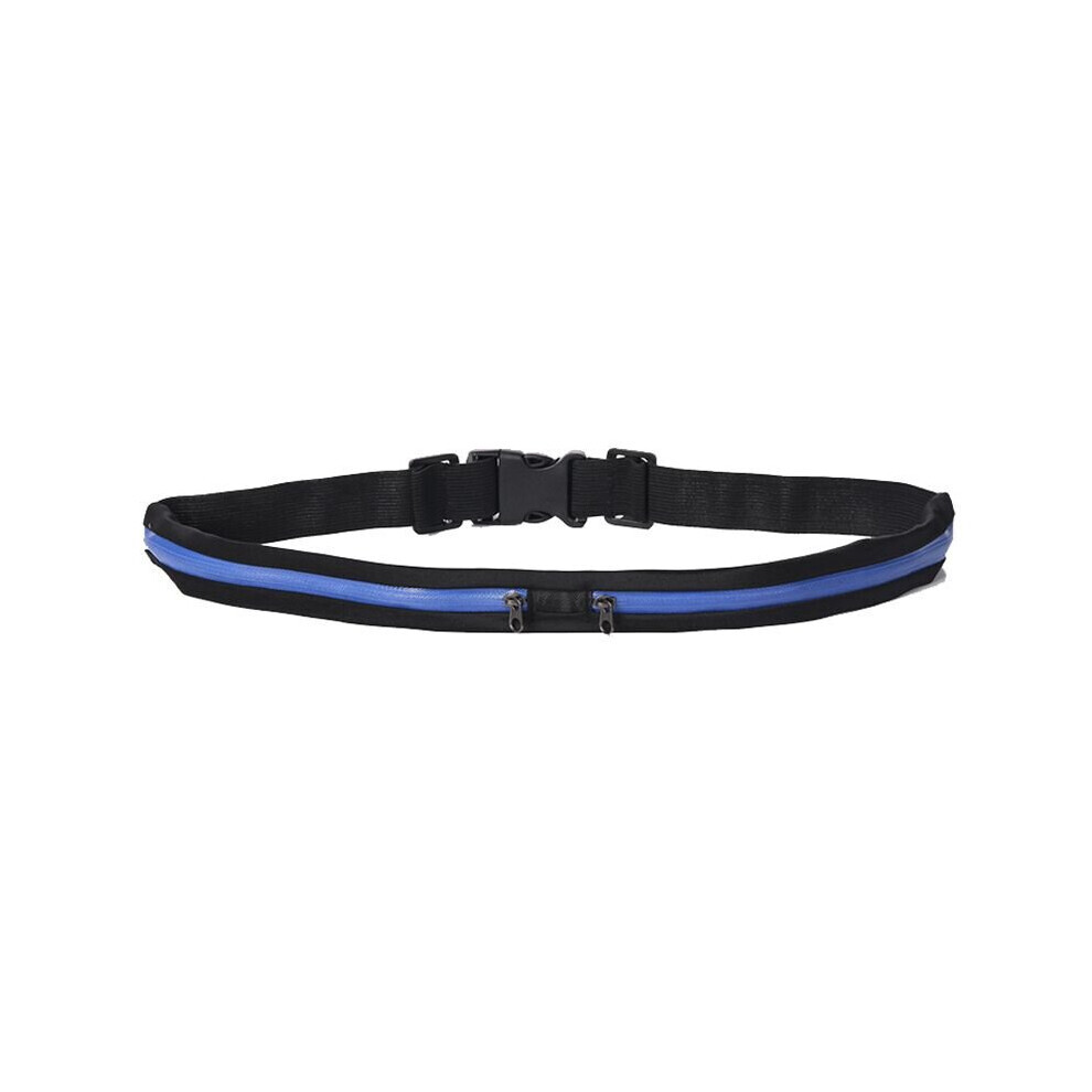 (Bleu-Deux Poches) Sac de ceinture de course à pied, sac de ceinture de cyclisme d'entraînement