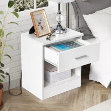 2-Tier Nightstand Set of 2 Bedside Cabinet End Table for Bedroom Home Office