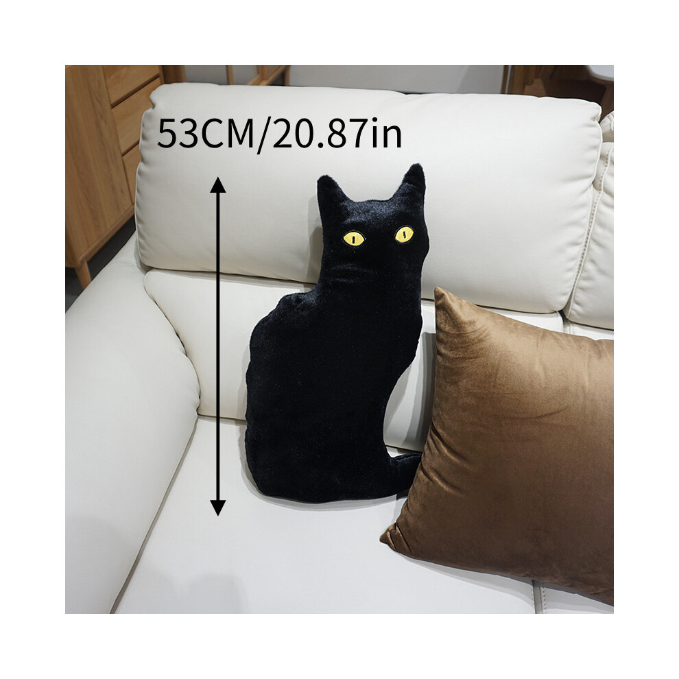 (Black)Peluche chat Calico chat dos coussin coussin cadeau peluche courte pp coton