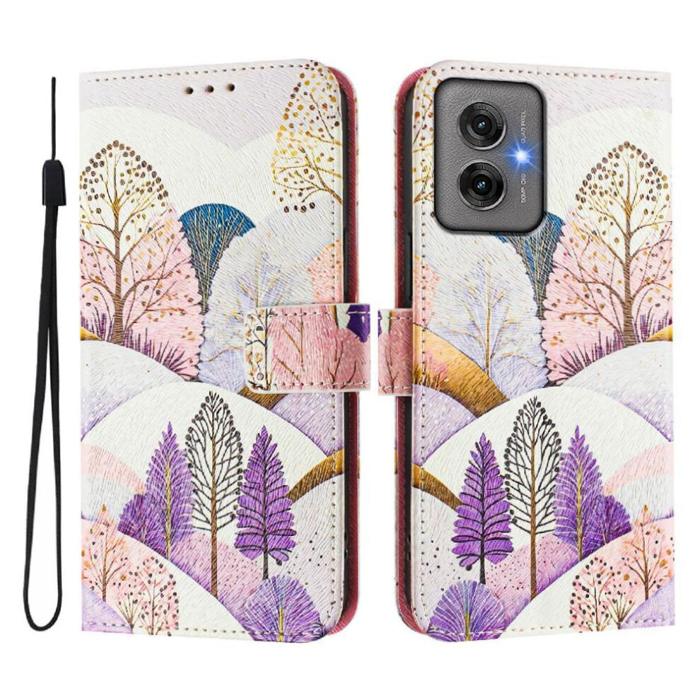 (C6) Case For Motorola Moto G55 Card Holder Wallet Cover With Credit Slot Pattern Flip Pu Leather 764563422241