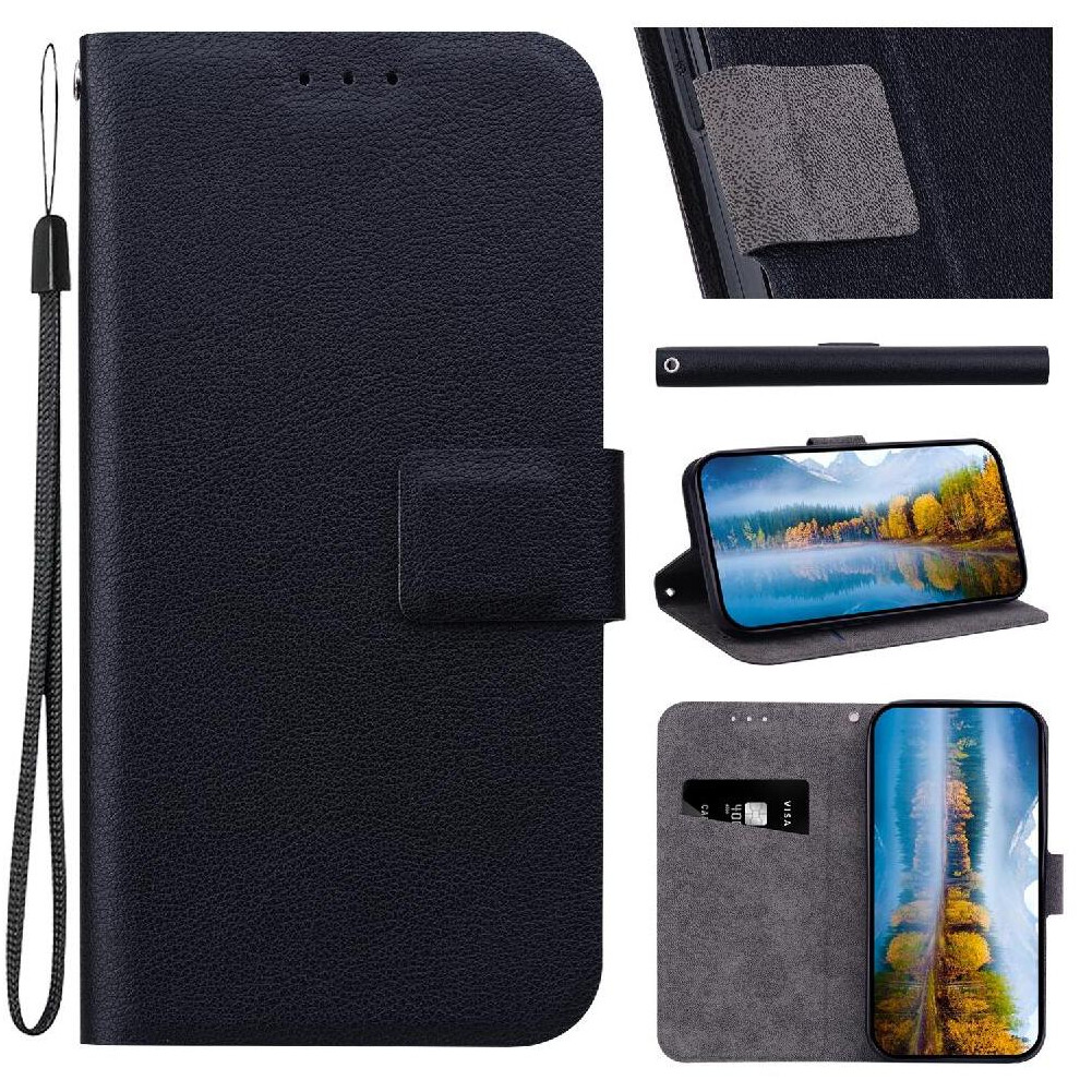 (Black) Flip Case For Oneplus Nord Ce4 5G Pu Leather Pure Colour With Card Slot With Buckle Kickstand Black 764563422357
