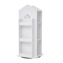 (White) 4-Tier Castle Kids Rotating Bookshelf
