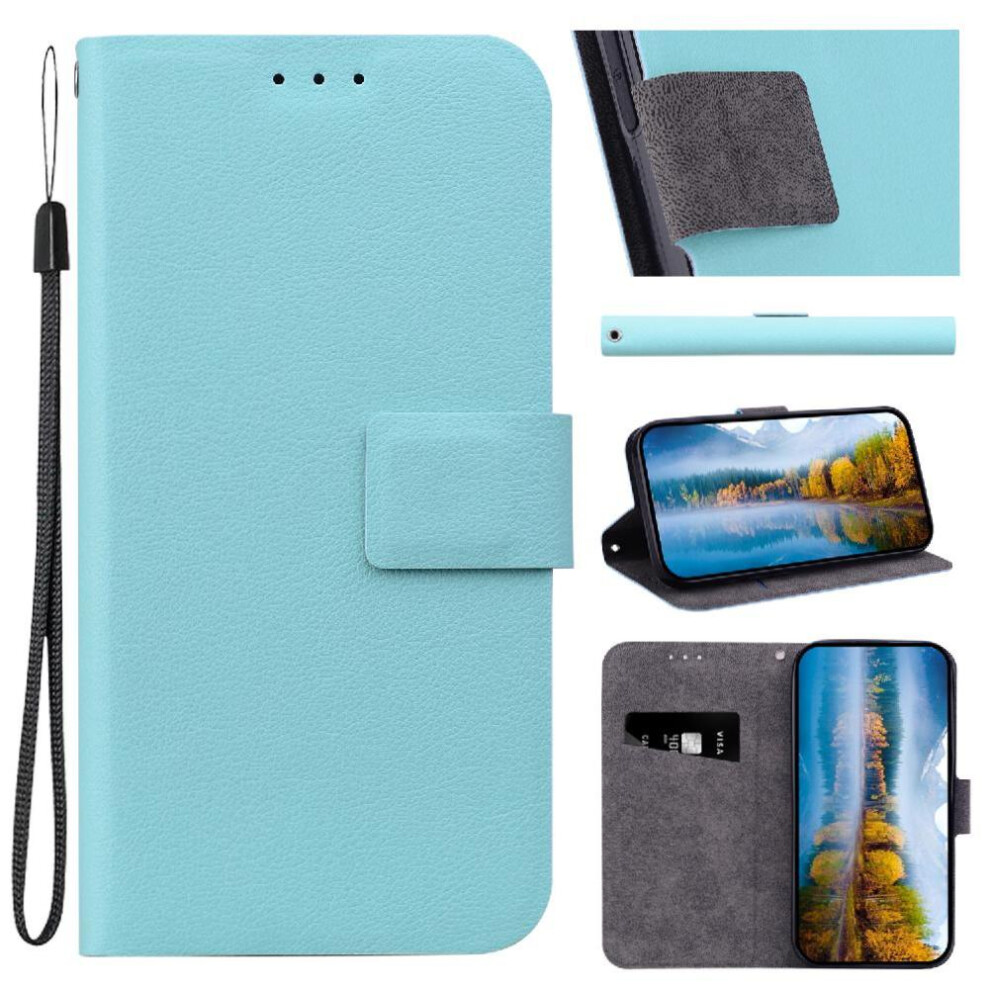 (Green) Flip Case For Motorola Edge 50 Neo 5G With Card Slot Pu Leather Pure Colour With Buckle Kickstand Green 764563422708