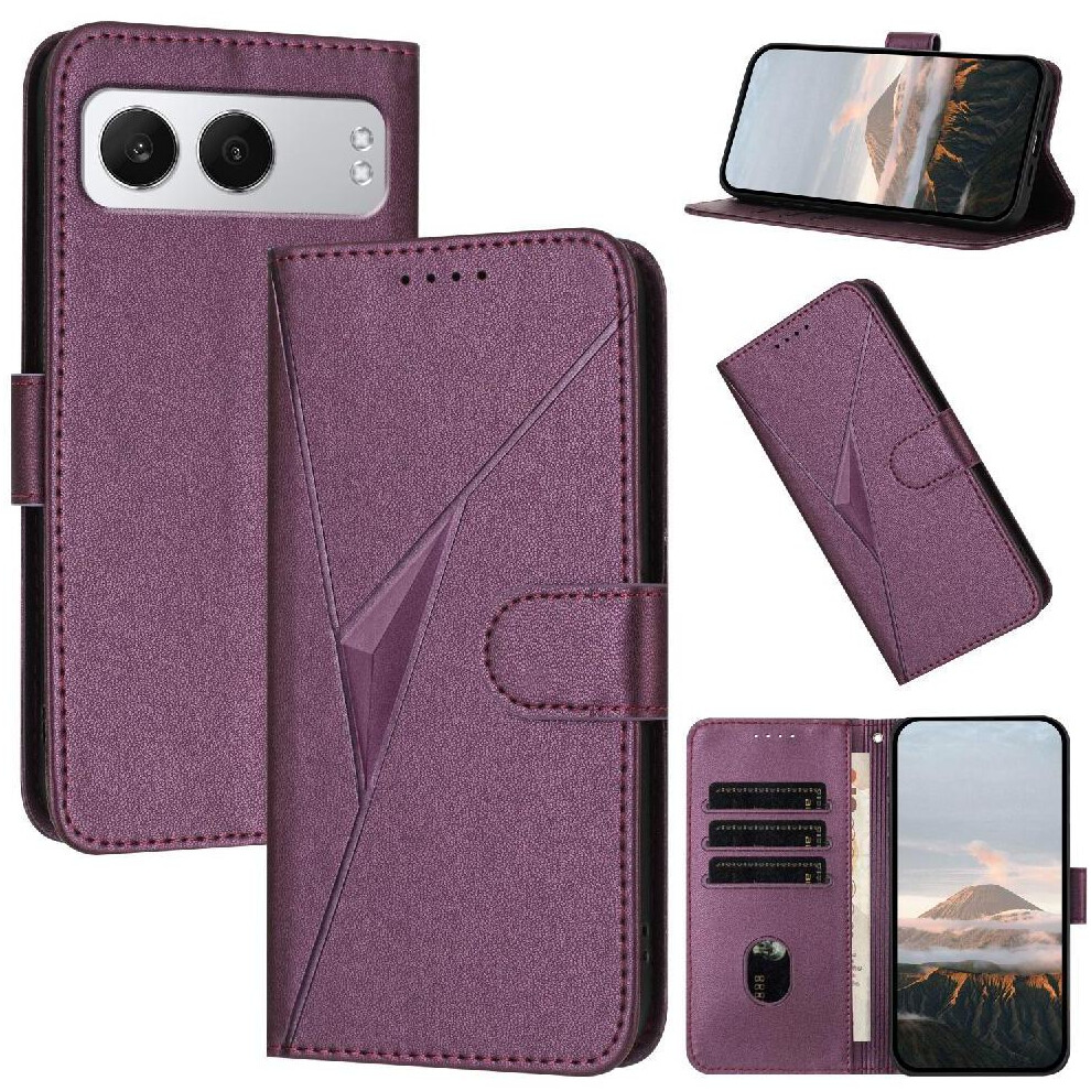 ( Violet) Flip Case For Oneplus Nord 4 With Kickstand Function With Card Slots Premium Pu Leather Flip Protective Mobile Phone Anti-Fall Dark 764563422890