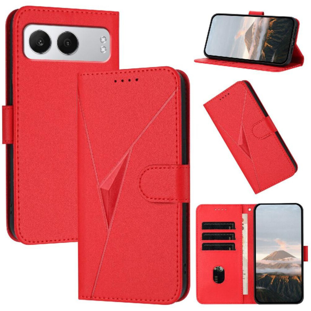 (Red) Flip Case For Oneplus Nord 4 With Kickstand Function With Card Slots Premium Pu Leather Flip Protective Mobile Phone Anti-Fall Red 764563422906