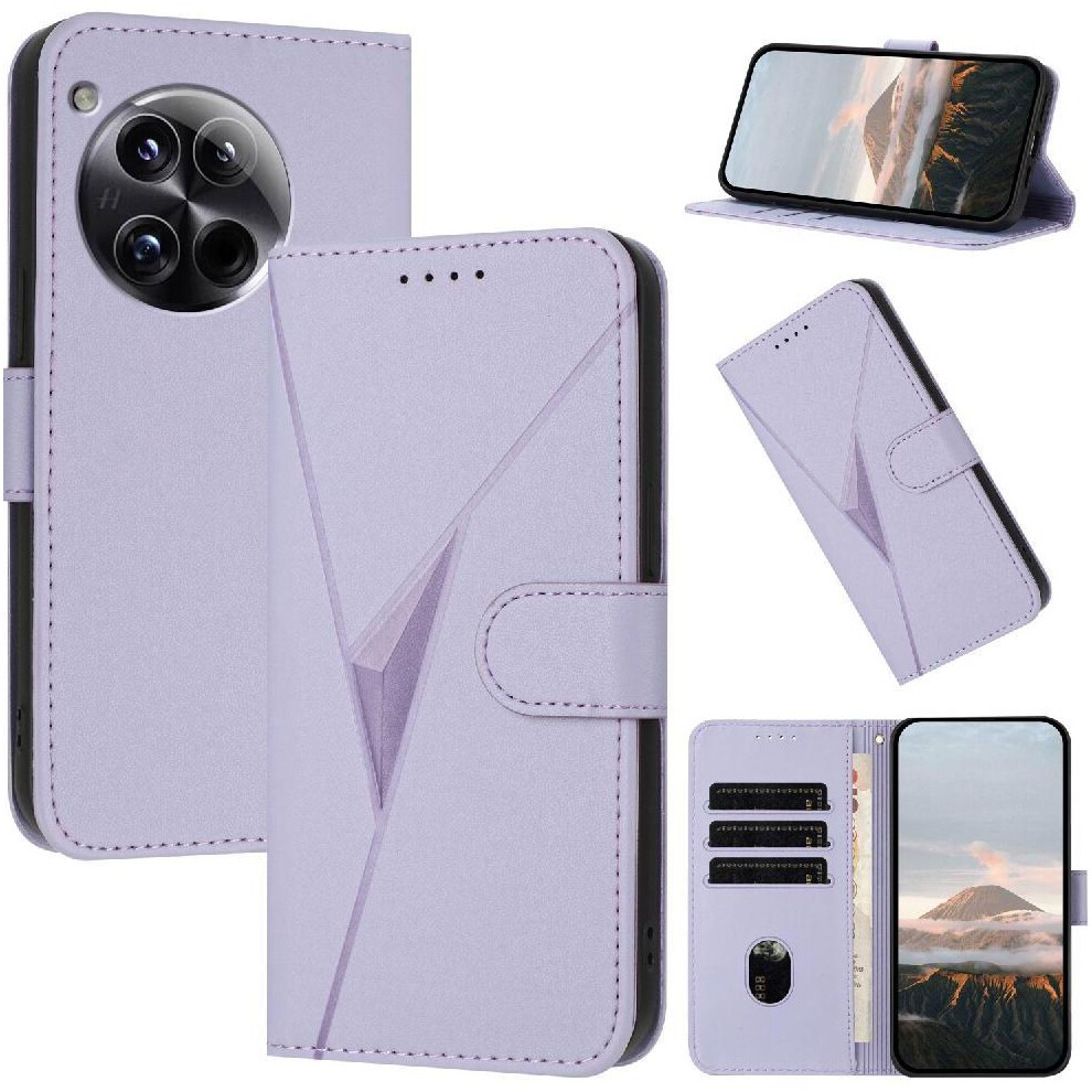 ( Violet) Flip Case For Oneplus 12 Flip Protective Mobile Phone Anti-Fall With Kickstand Function Premium Pu Leather With Card Slots Light 764563423040