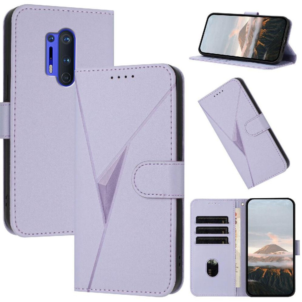 ( Violet) Flip Case For Oneplus 8 Pro Flip Protective Mobile Phone Anti-Fall With Kickstand Function Premium Pu Leather With Card Slots Light 764563423125