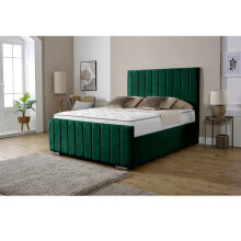 (King 5Ft, Emerald) Lisbon Plush Velvet Upholstered Bed