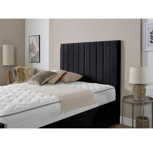 Snugg Furniture (Double 4Ft, Black) Lisbon Plush Velvet Upholstered Bed 2