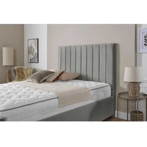 Snugg Furniture (Double 4Ft, Silver) Lisbon Plush Velvet Upholstered Bed 2