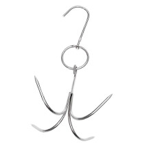 (As show, One size) 1pc Butcher Meat Hook Utility Stainless Steel Ham Hanger Kitchen Meat Hook