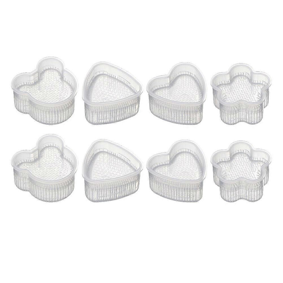 Kricely (As Show, One Size) 8Pcs Rice Ball Molds Plastic Sushi Molds Bento Accessories Kitchen Gadget