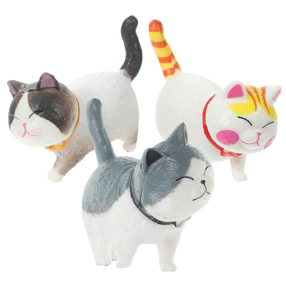 Kricely (As Show, One Size) 3Pcs Delicate Cat Shaped Cake Decoration Cake Figurine Decor Cake Adornment