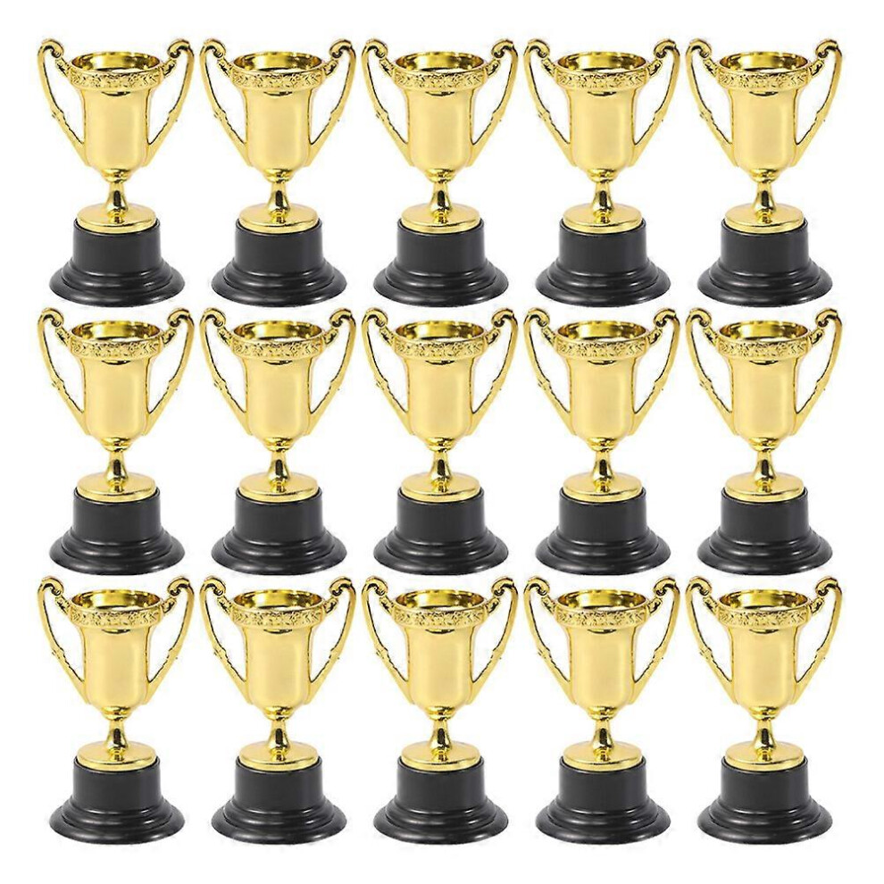 Kricely (As Show, One Size) 30Pcs Mini Award Trophy Plastic Reward Prizes Decor Trophies Toys Golden