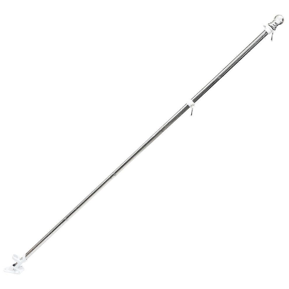 Kricely (As Show, One Size) 6Pcs 1.8M Flag Pole Set Stainless Steel Flagpole With Bracket And Buckles