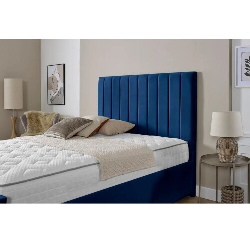 Snugg Furniture (Single 3Ft, Blue) Lisbon Plush Velvet Upholstered Bed 2