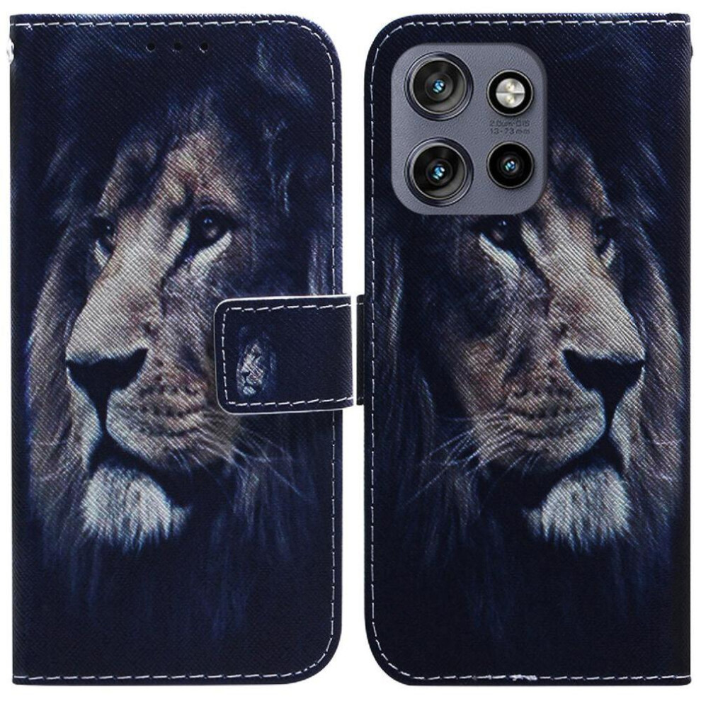 (C6) Flip Case For Motorola Moto S50 Wallet Card Slots Painted Magnetic Closure Pu Leather 764563424115
