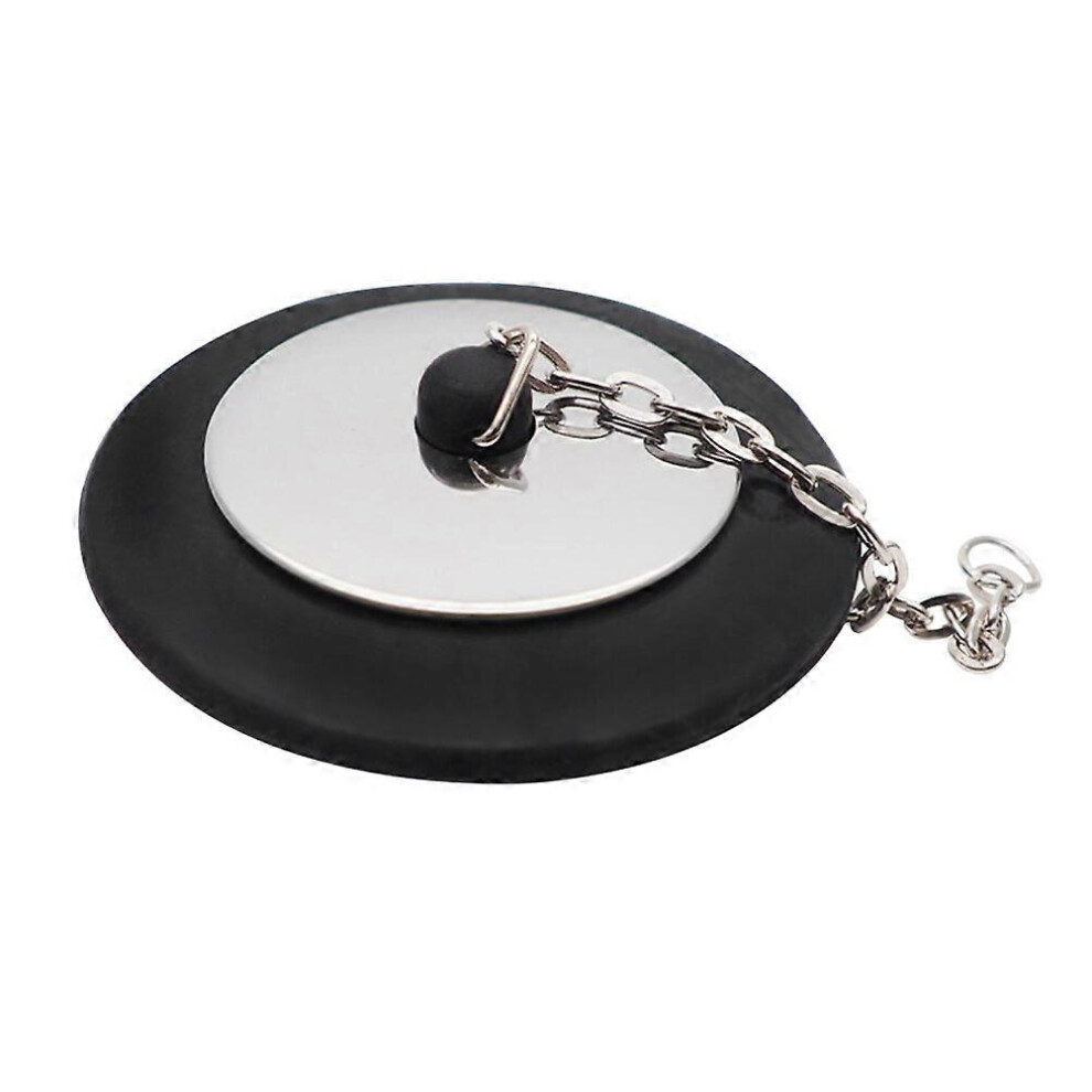 (As Show, One Size) Rubber Choke Bathtub Drain Stopper With Chain Bath Plug Drain Tub Stopper For Home And Hotel (Style A) 5451560046116