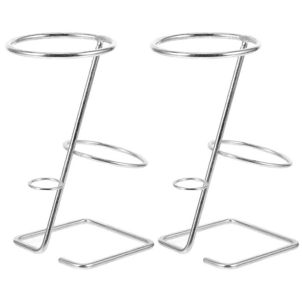 Kricely (As Show, One Size) 2 Pcs Stainless Steel Ice Cone Display Stand Metal Cone Display Holder Stand For Popcorn Cream