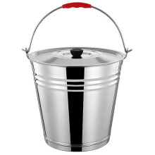 (As show, One size) Ash Bucket with Lid Outdoor Indoor Coal Storage Bucket BBQ Charcoal Holder