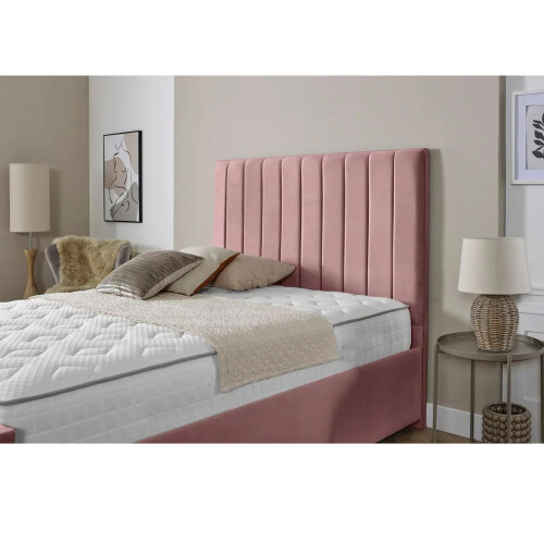 Snugg Furniture (Single 3Ft, Pink) Lisbon Plush Velvet Upholstered Bed 2