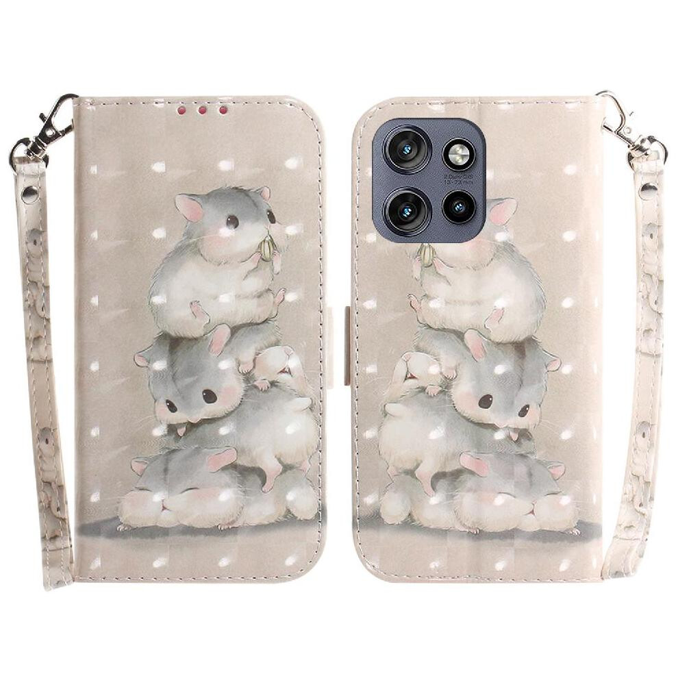 (C5 ) 3D Painted Protective Case For Motorola Thinkphone 25 Pu Leather Card Slots Magnetic Closure Lanyard Wallet 764563424313