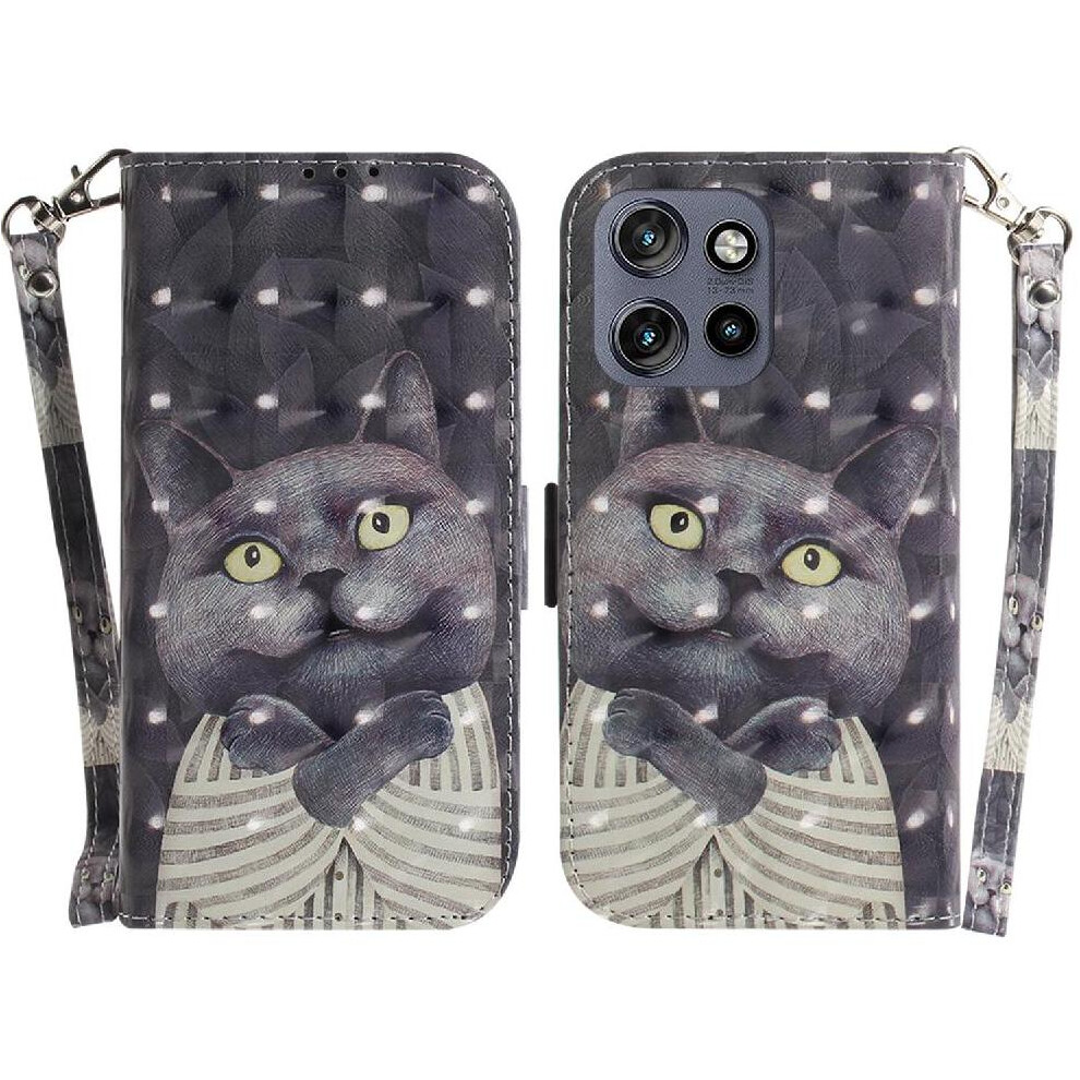 (C2) 3D Painted Protective Case For Motorola Thinkphone 25 Pu Leather Card Slots Magnetic Closure Lanyard Wallet 764563424283