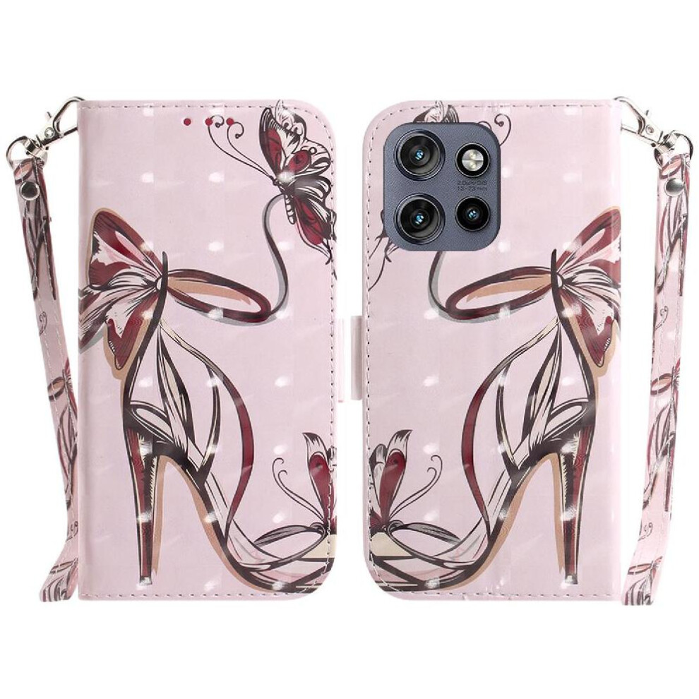 (C6) 3D Painted Protective Case For Motorola Thinkphone 25 Pu Leather Card Slots Magnetic Closure Lanyard Wallet 764563424320