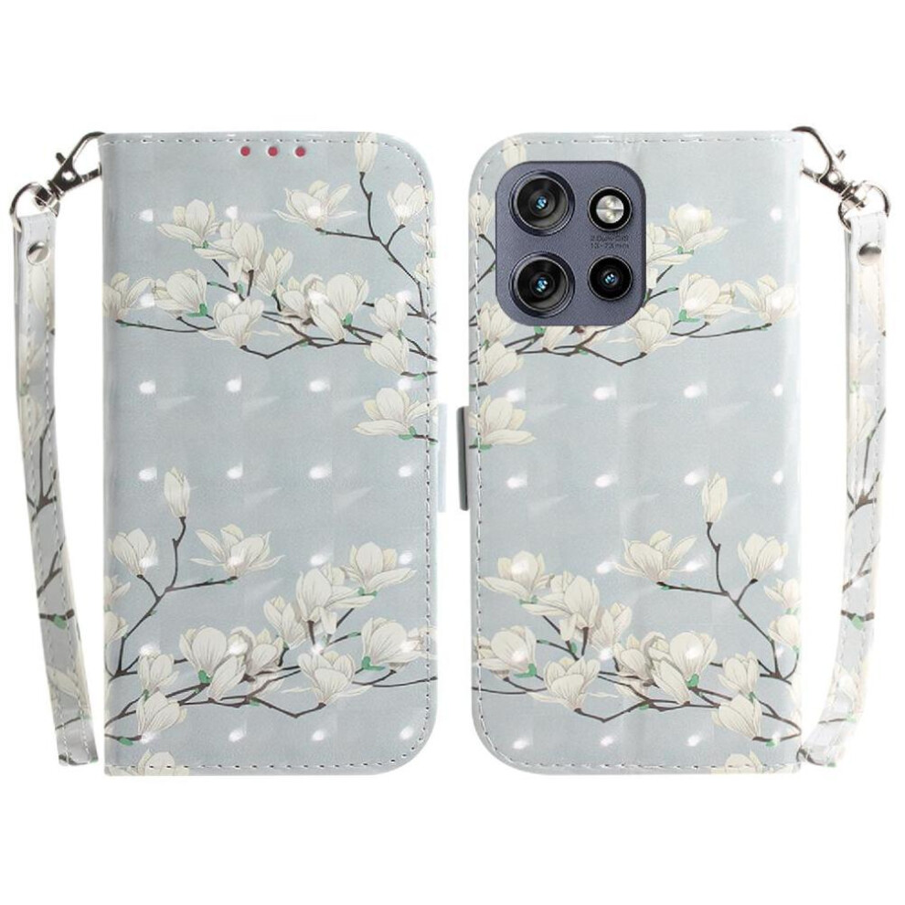 (C8 ) 3D Painted Protective Case For Motorola Thinkphone 25 Pu Leather Card Slots Magnetic Closure Lanyard Wallet 764563424344