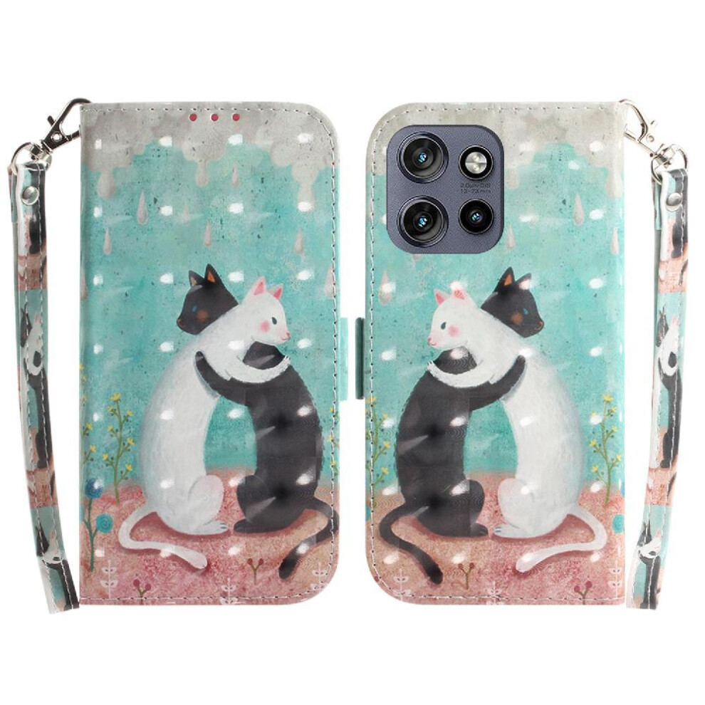 (C9 ) 3D Painted Protective Case For Motorola Thinkphone 25 Pu Leather Card Slots Magnetic Closure Lanyard Wallet 764563424351