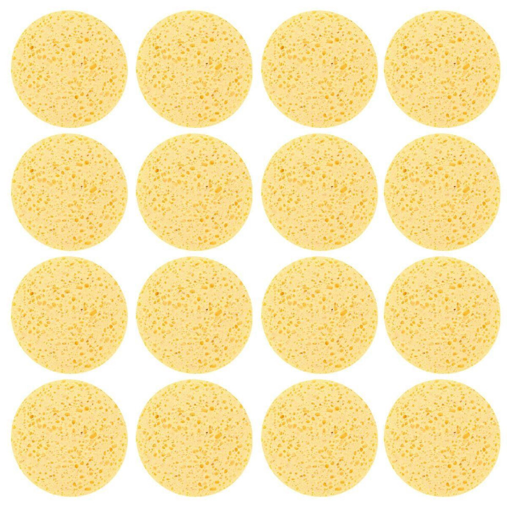 Kricely (As Show, One Size) 40Pcs Natural Sponge Compress Cosmetic Puff Round Facial Washing Sponge Face Care Cleansing Makeup Remover Tools
