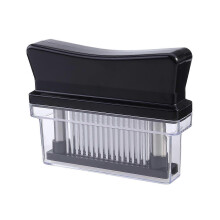 (As show, One size) Meat Tenderizer Tool 48 Ultra Needle Stainless Steel Blades Kitchen Tool for Chicken Steak Beef Pork Fish Make a Difference in Tenderness (Black)