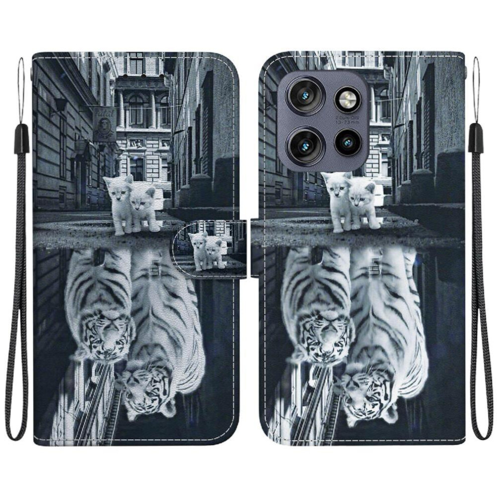 (C6) Flip Case For Motorola Moto S50 Card Slots Magnetic Closure Wallet Butterfly Flower Painted Pu Leather 764563425273