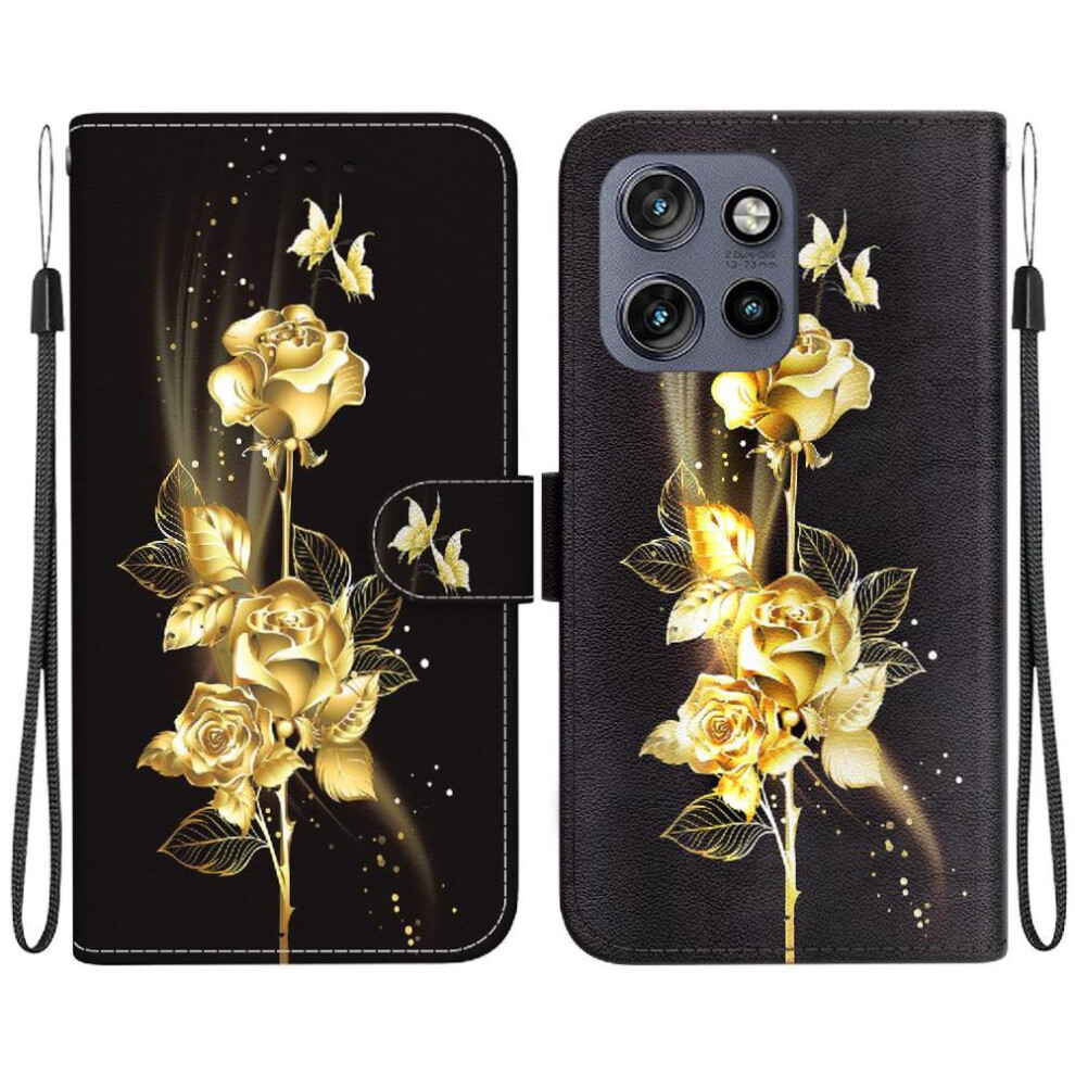 (Ohter) Flip Case For Motorola Thinkphone 25 Butterfly Flower Painted Pu Leather Wallet Magnetic Closure Card Slots 764563425365