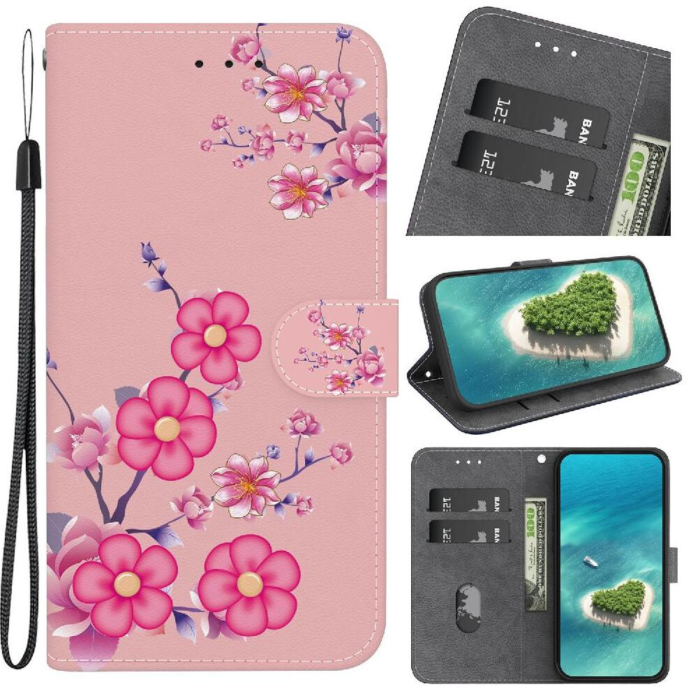 (C10) Flip Case For Motorola Thinkphone 25 Butterfly Flower Painted Pu Leather Wallet Magnetic Closure Card Slots 764563425426
