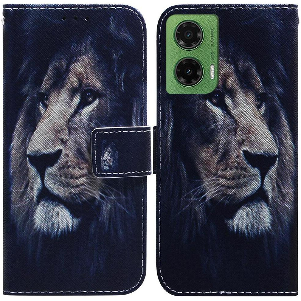 (C6) Flip Case For Motorola Moto G35 Magnetic Closure Wallet Painted Pu Leather Card Slots 764563427741