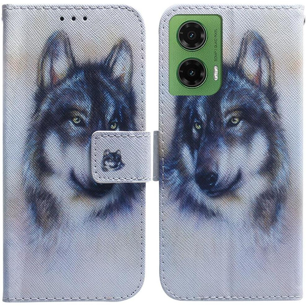 (C1 ) Flip Case For Motorola Moto G35 Magnetic Closure Wallet Painted Pu Leather Card Slots 764563427697