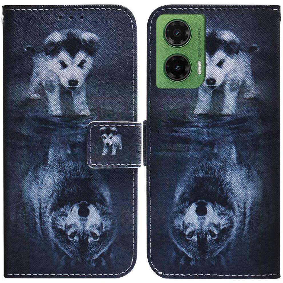 (C7 ) Flip Case For Motorola Moto G35 Magnetic Closure Wallet Painted Pu Leather Card Slots 764563427758