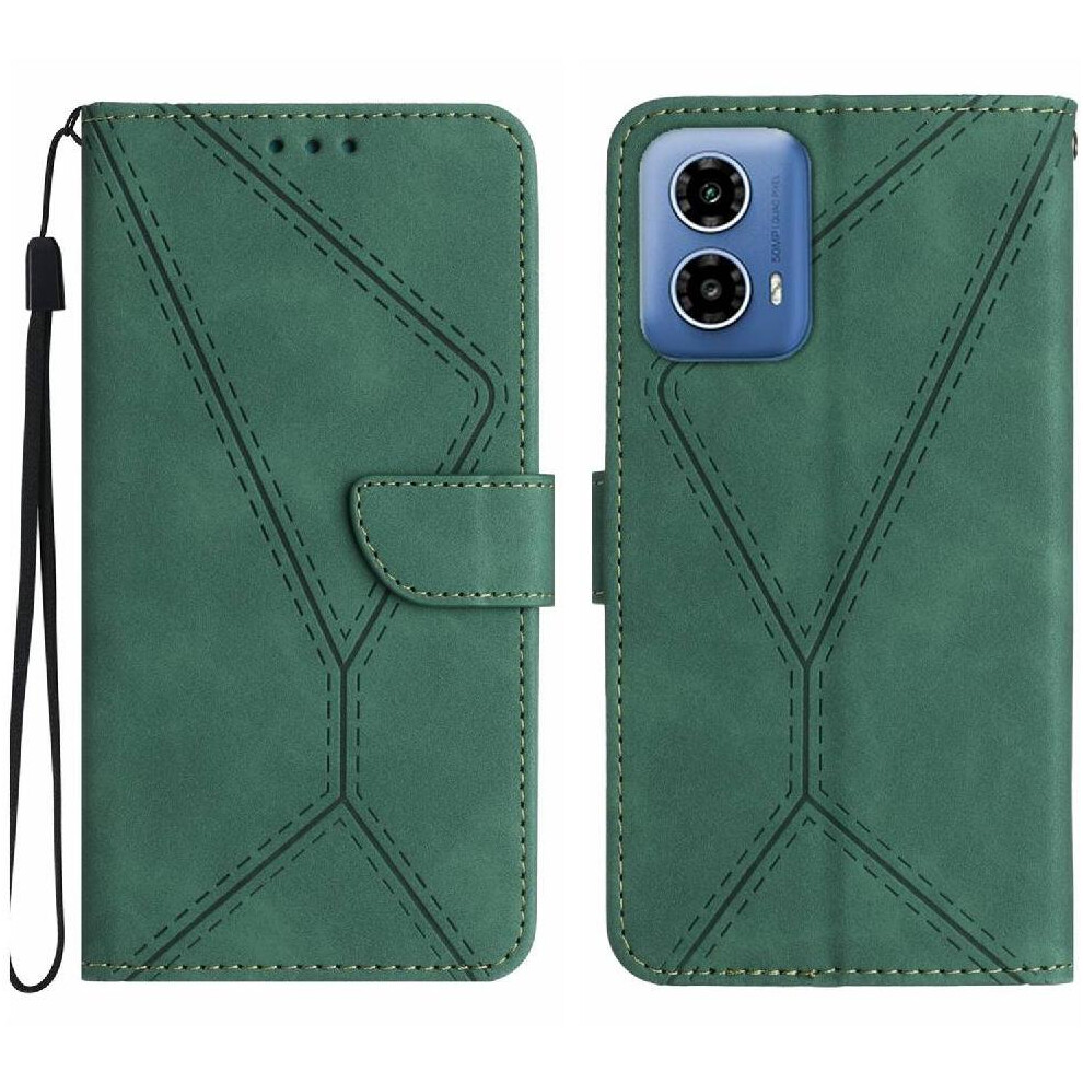 (Green) Case For Motorola Moto G35 5G Soft Pu Leather High Quality Tpu Leather Wallet Stitching Embossed Green 764563428960