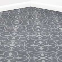 (2m, 4m) Grey Chic Retro Tile Vinyl Lino Roll Flooring Chic Style