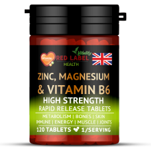 ZMA Zinc Magnesium Vitamin B6 120 Tablets Testosterone Boost and Sleep
